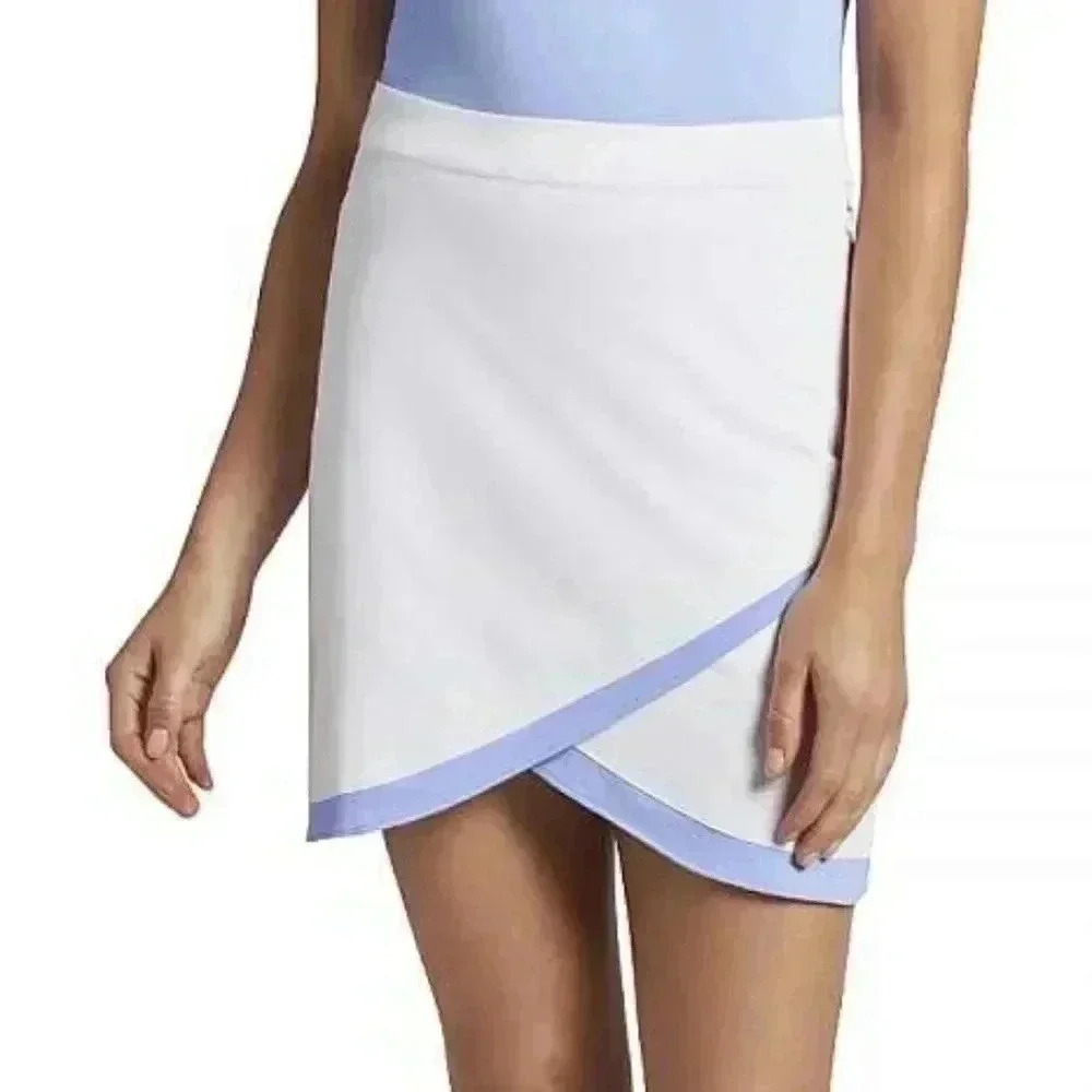 Peter Millar Women's White Blue Golf Laura Wrap Skort Pockets Pickle Ball Tennis - Picture 2 of 12